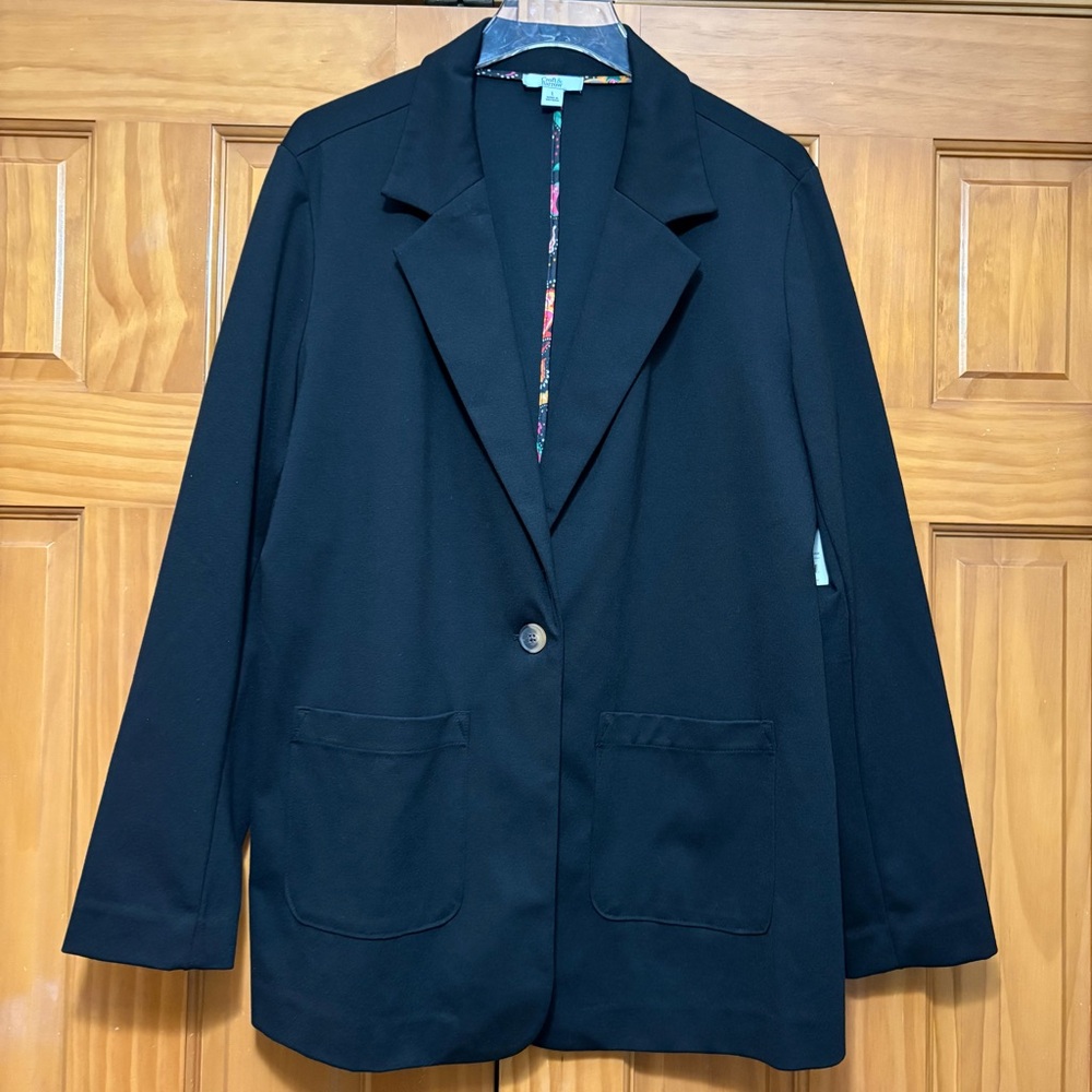 Croft & Barrow Black Blazer Classic Suit Jacket